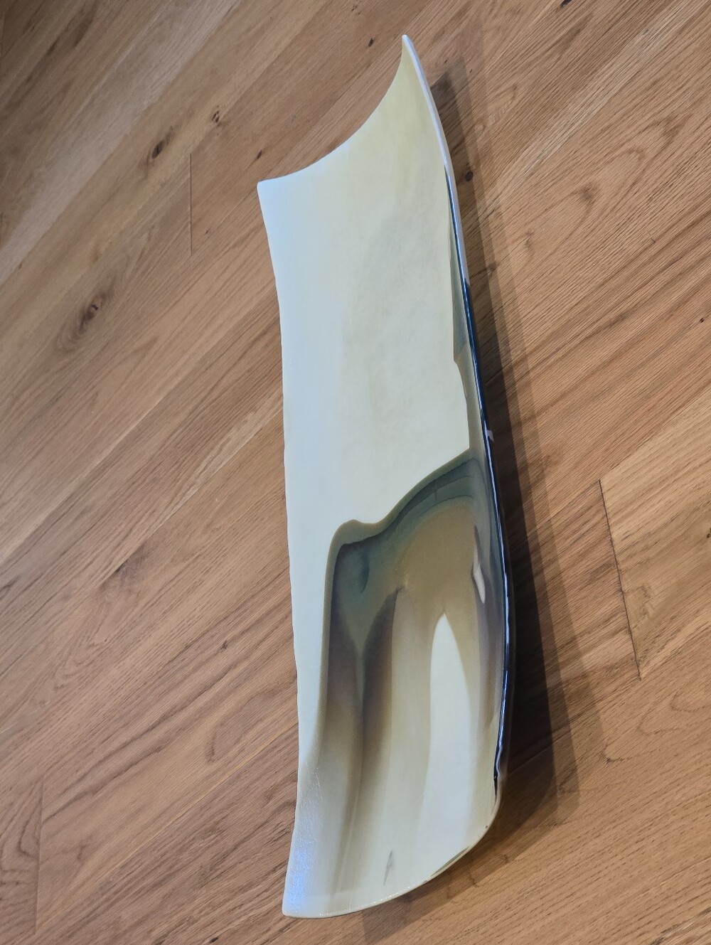 Katherine Russell Canadian Glass Artist Signed Tray Art Platter Plate Sculpture